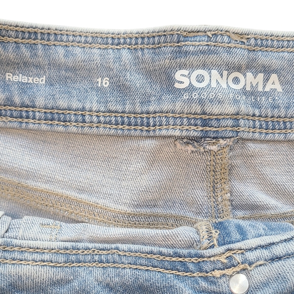 Sonoma Relaxed Pleated Front Jeans 16 NWT Light Wash High Rise Straight Leg - Picture 6 of 8